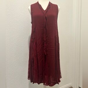 Xhilaration | Burgundy Mini Dress with Lace Detail